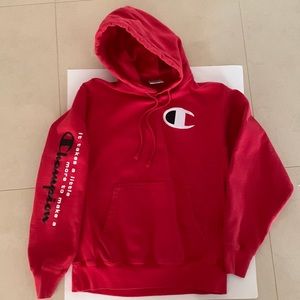 Champion red hoodie mens medium. Excellent condition.